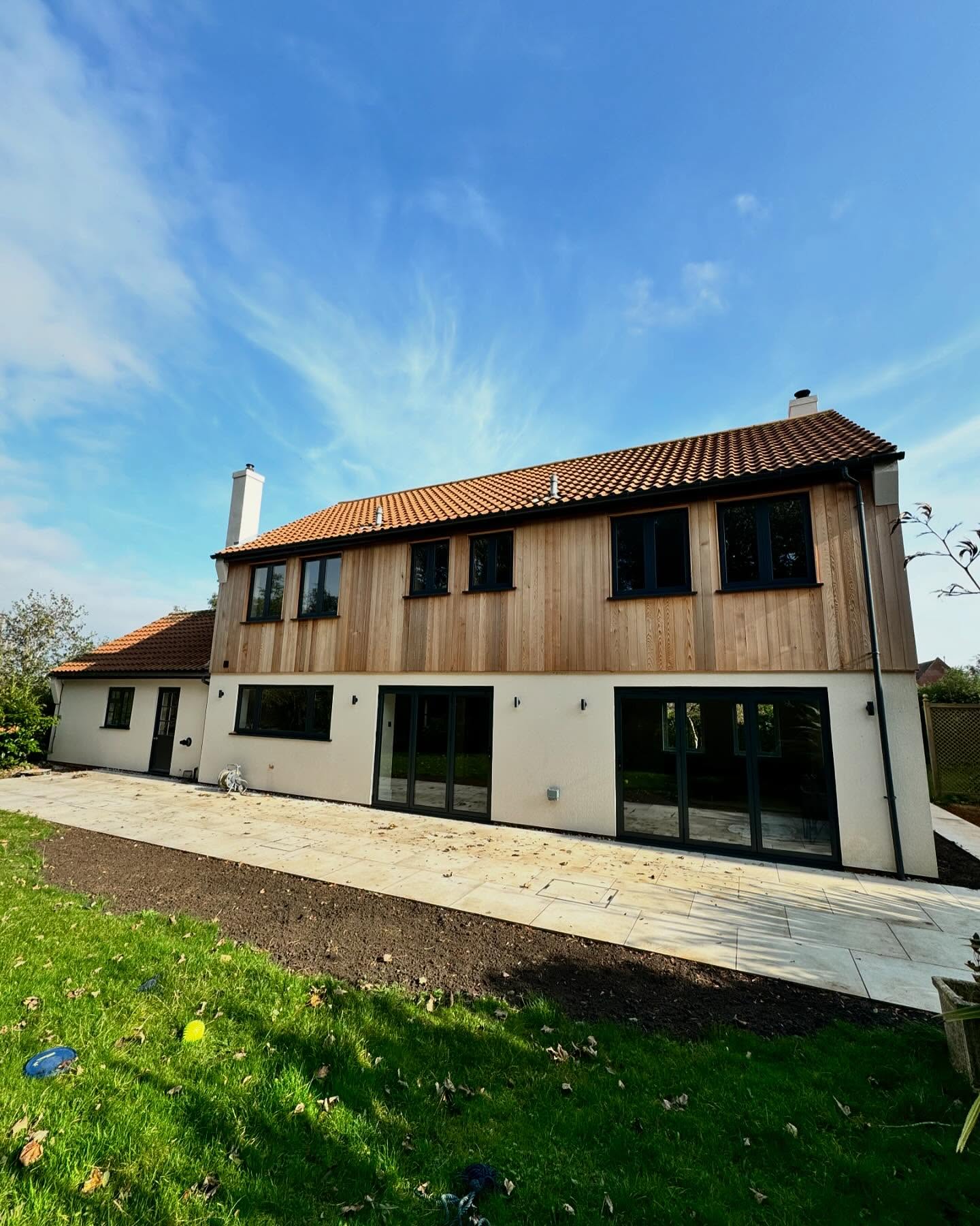 All elevations  in cedar cladding and render below.